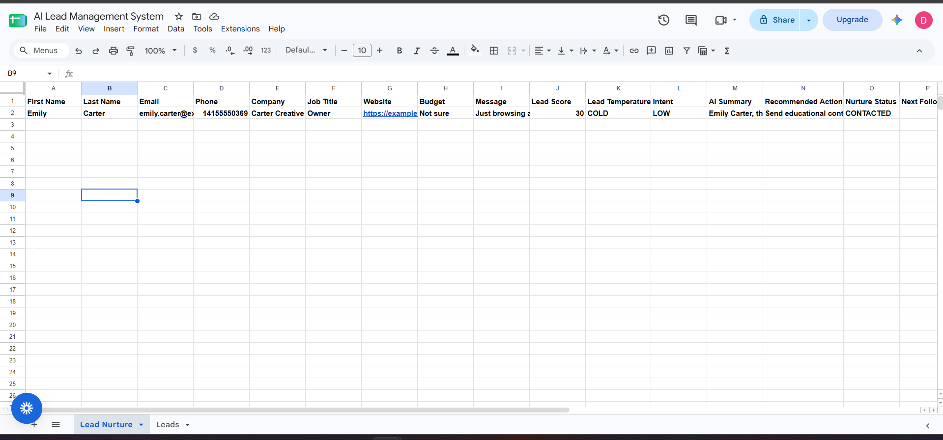 Lead status updated after automated follow-up